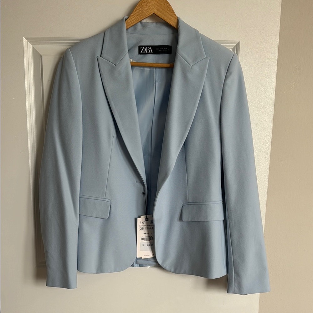 Zara Light Blue Tailored Blazer